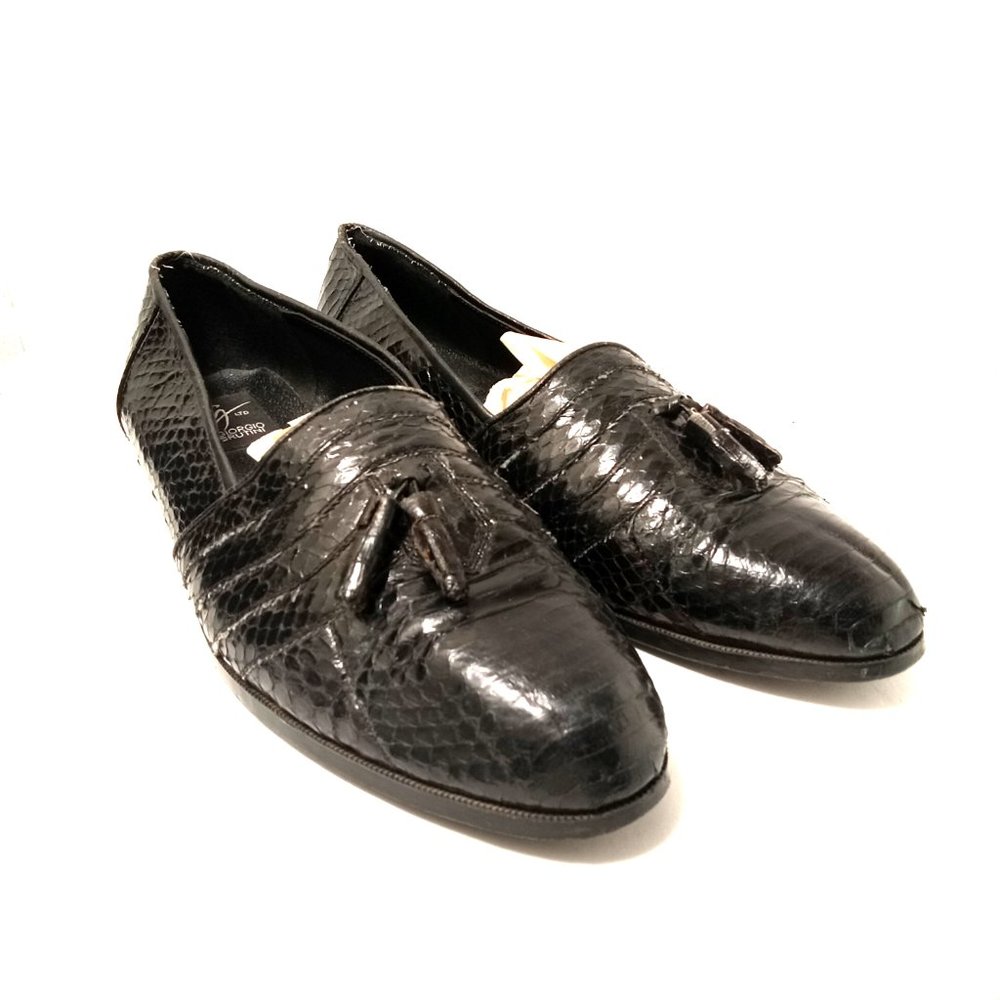 Giorgio Brutini Snake Skin Dark Brown Men's Shoes Size 10 Tassel